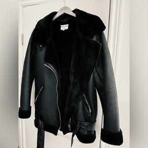 NA-KD Classic Bonded Aviator Jacket Black